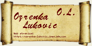 Ozrenka Luković vizit kartica
